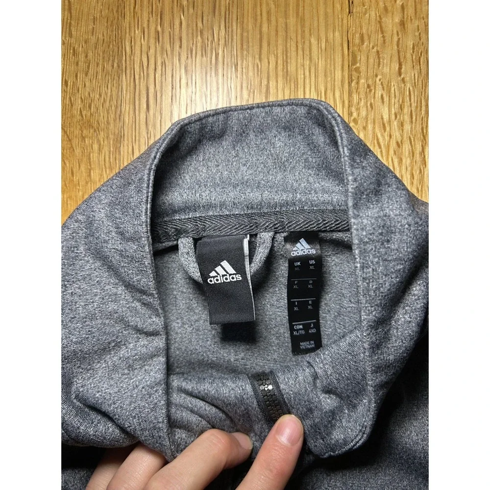 Adidas Mens Essentials 3 Stripes Tricot Full Zip Track Jacket Gray Black Sz L